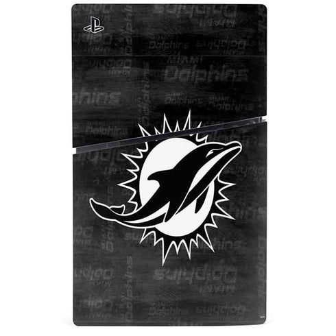 NFL Miami Dolphins Black & White PS5 Slim Digital Edition Bundle Skin